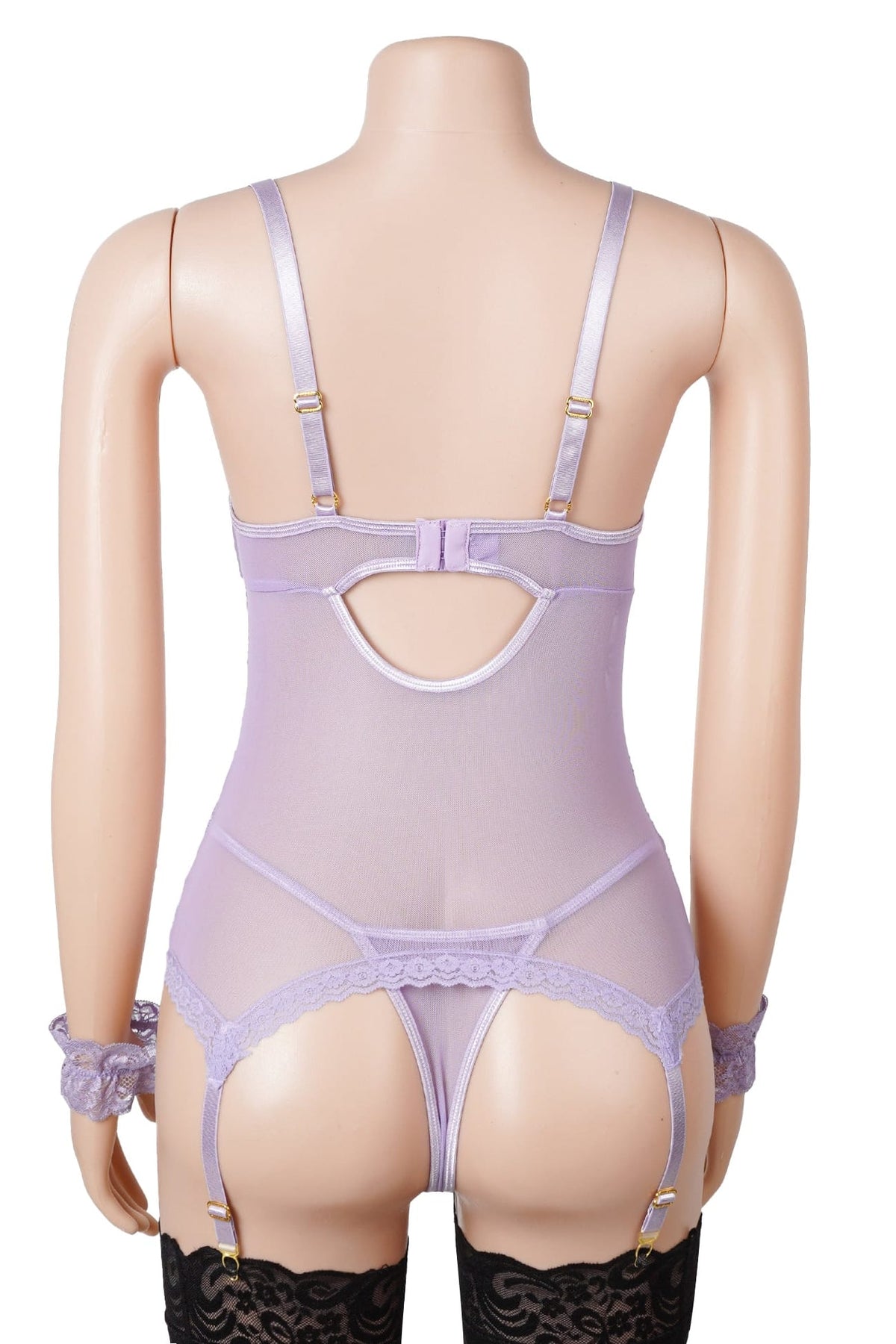 Lavender Floral Lace Plunge Chemise