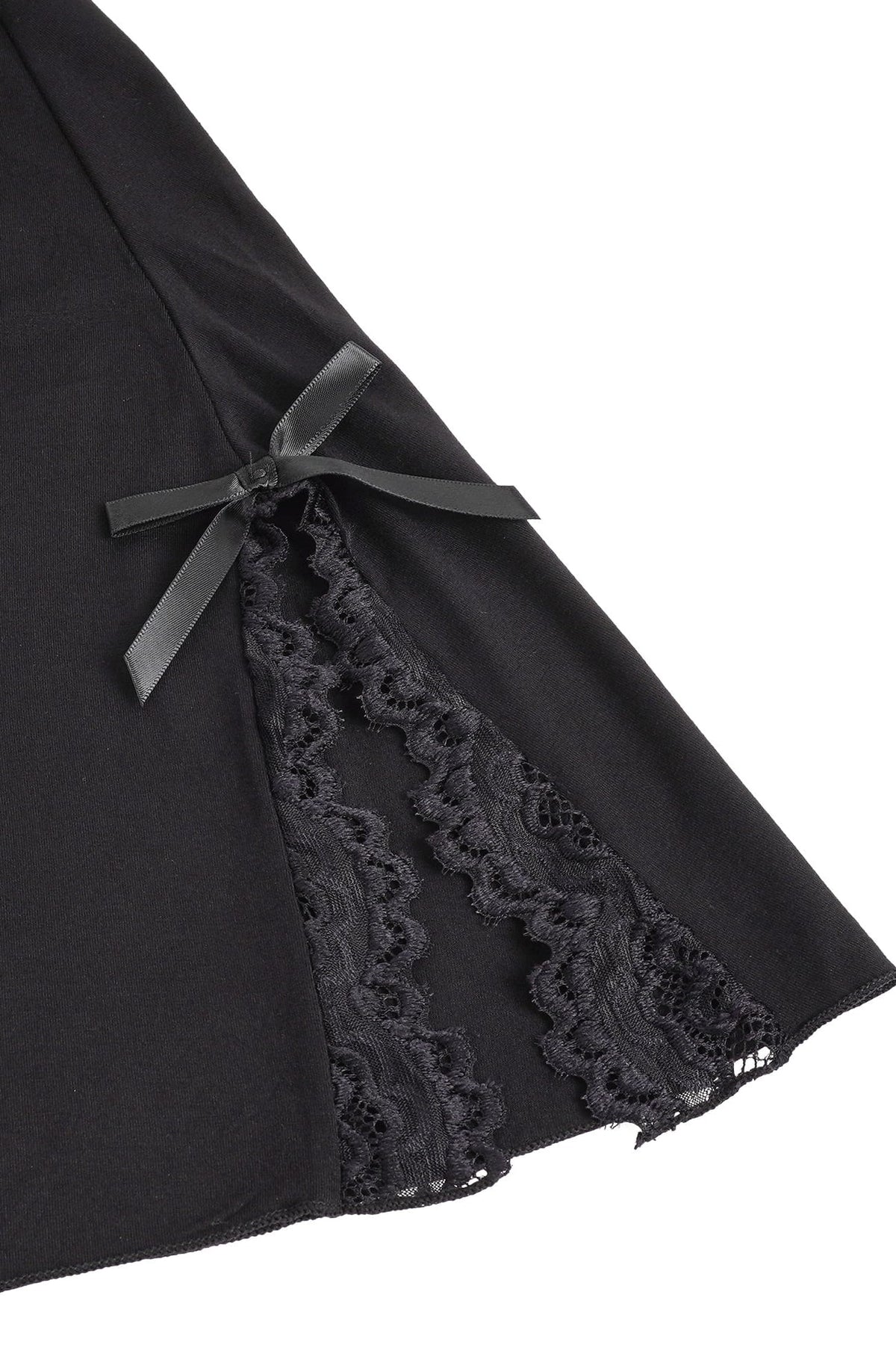 Black Floral Lace Babydoll with Side Slits