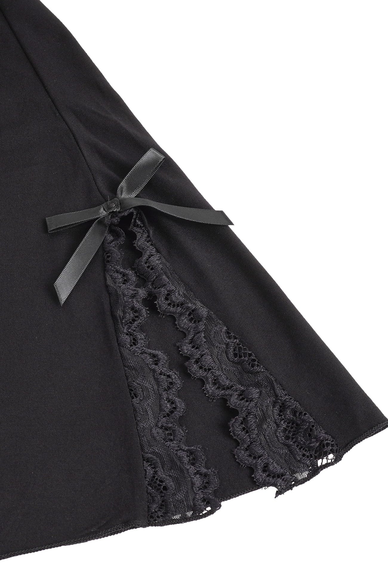 Black Floral Lace Babydoll with Side Slits