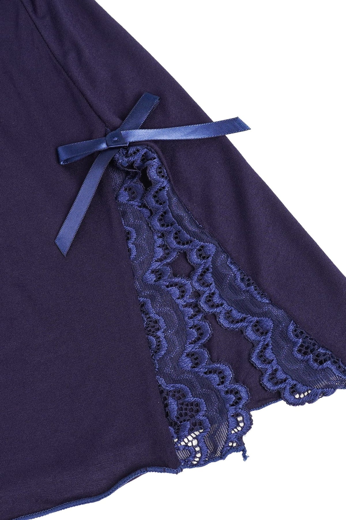 Blue Floral Lace Babydoll with Side Slits