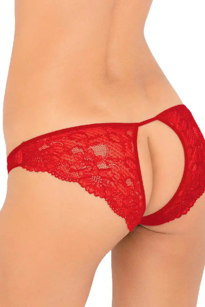 Red Pure NV Crotchless Panty Rene Rofe