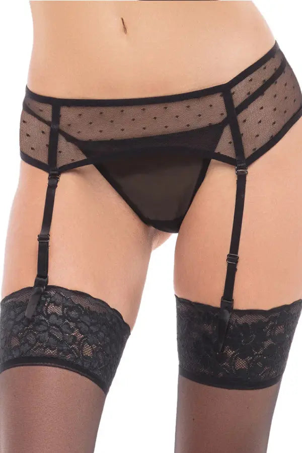 Black Sheer Seduction Garter Rene Rofe