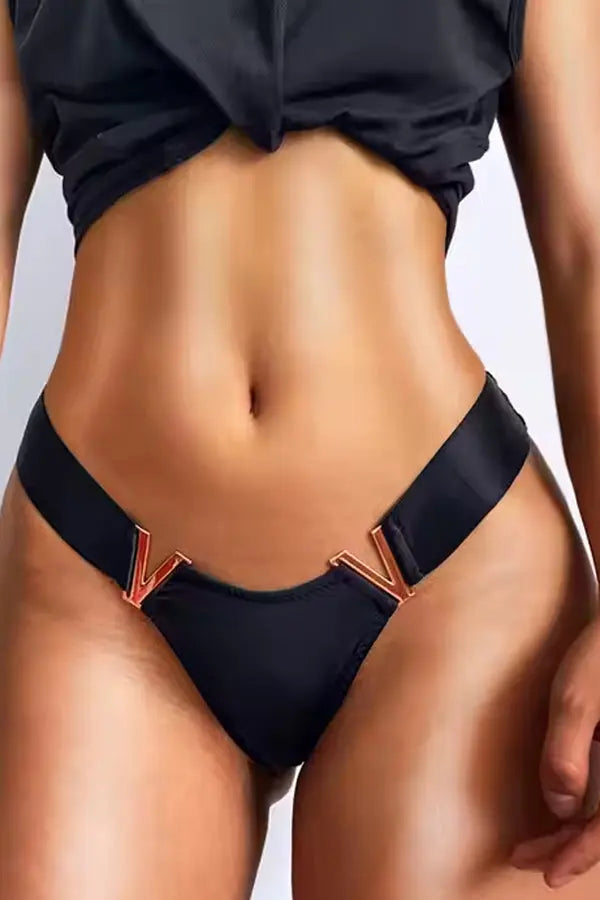 Black Cheeky Cut Panty with V Shape FineToo