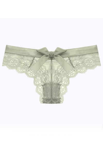Green Lace Cheeky Cut Panty with Bow FineToo