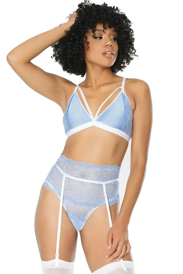 Bralette Garter G-String Lace Set Coquette