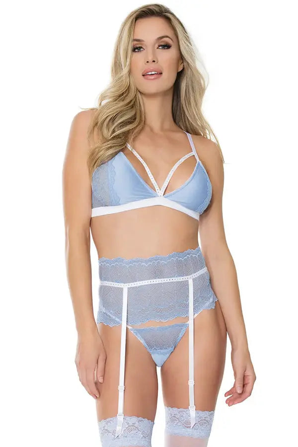 Bralette Garter G-String Lace Set Coquette