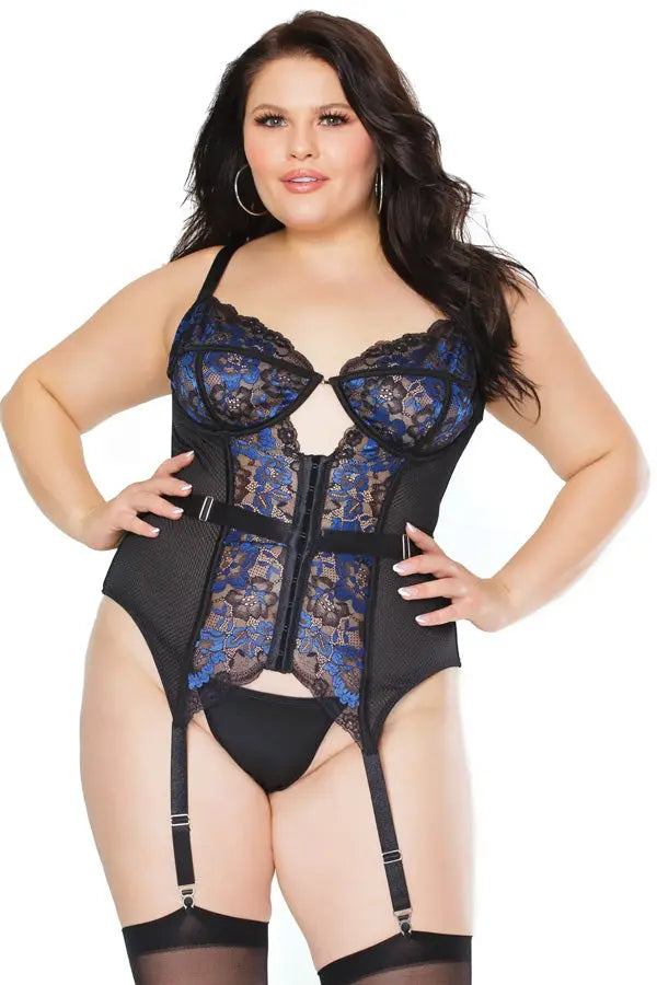 Plus Scallop Stretch Lace Bustier Coquette