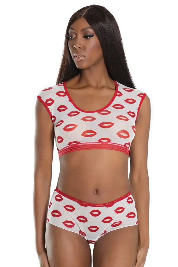 Kiss Mesh Bra Set Coquette