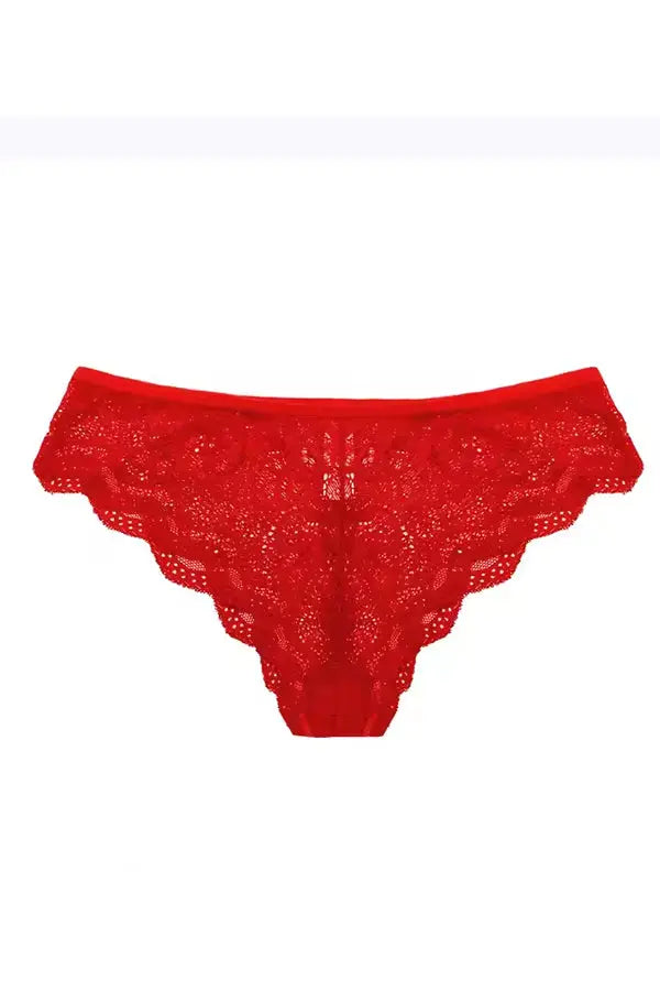 Red Lace Bikini Brief Panty FineToo