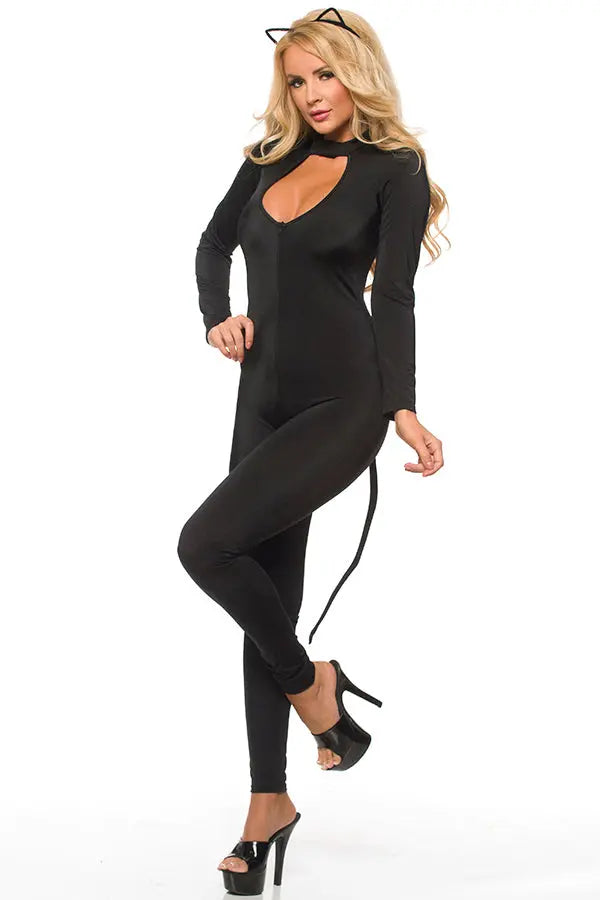 Black Wild Kitty Costume Velvet Kitten