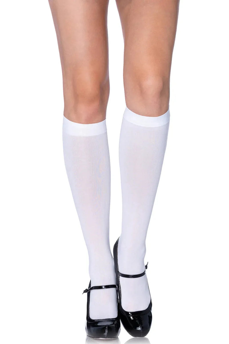 Opaque Nylon Knee Highs