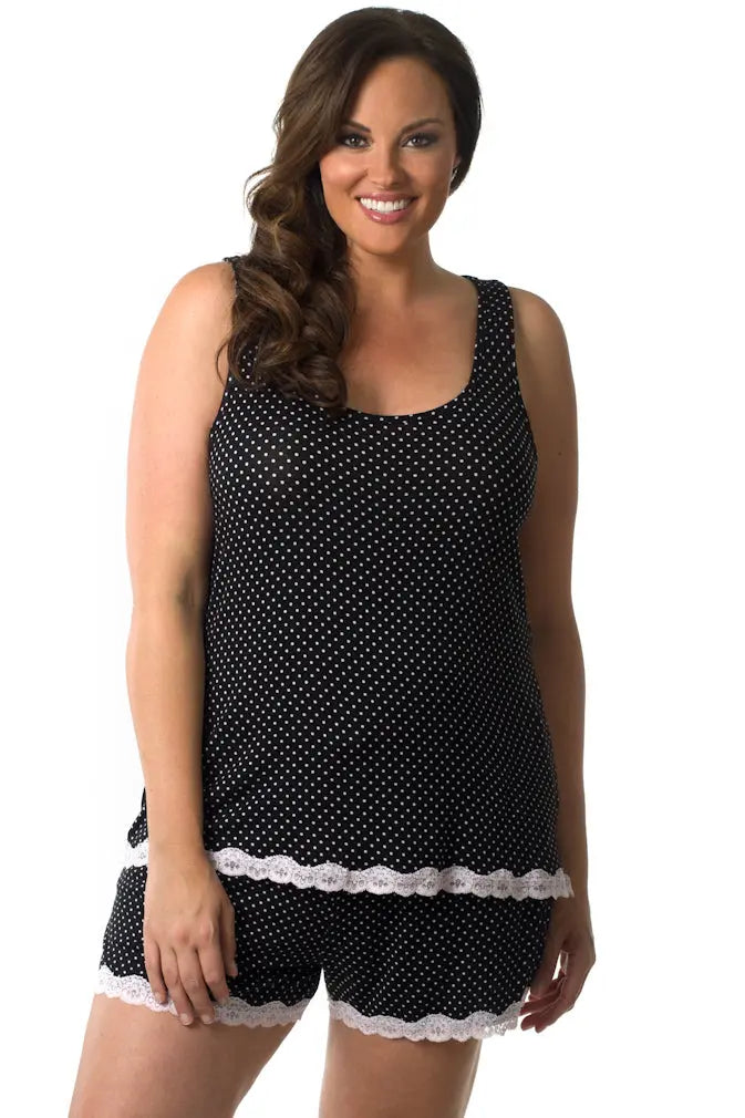 Plus Dotted Short PJ Velvet Kitten