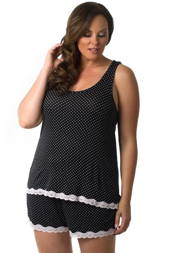 Plus Dotted Short PJ Velvet Kitten