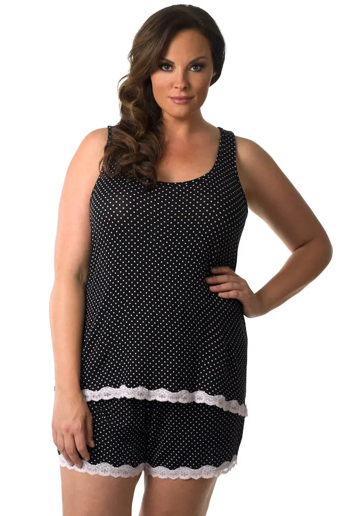 Plus Dotted Short PJ Velvet Kitten