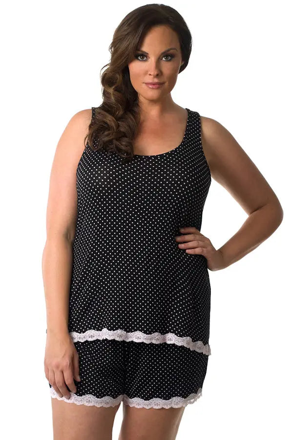 Plus Dotted Short PJ Velvet Kitten