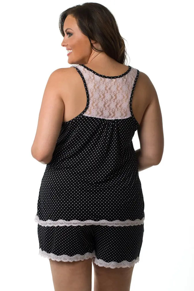 Plus Dotted Short PJ Velvet Kitten