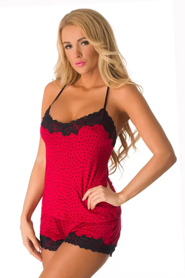 Wandering Hearts Cami Short Set Velvet Kitten