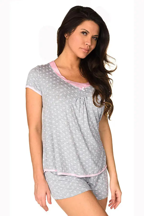 Grey Simply Me Short Set Velvet Kitten