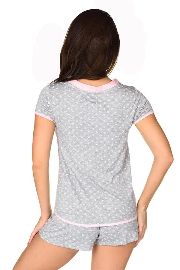 Grey Simply Me Short Set Velvet Kitten