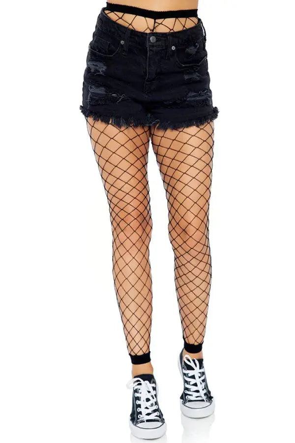 Black Footloose Fence Net Tights Leg Avenue