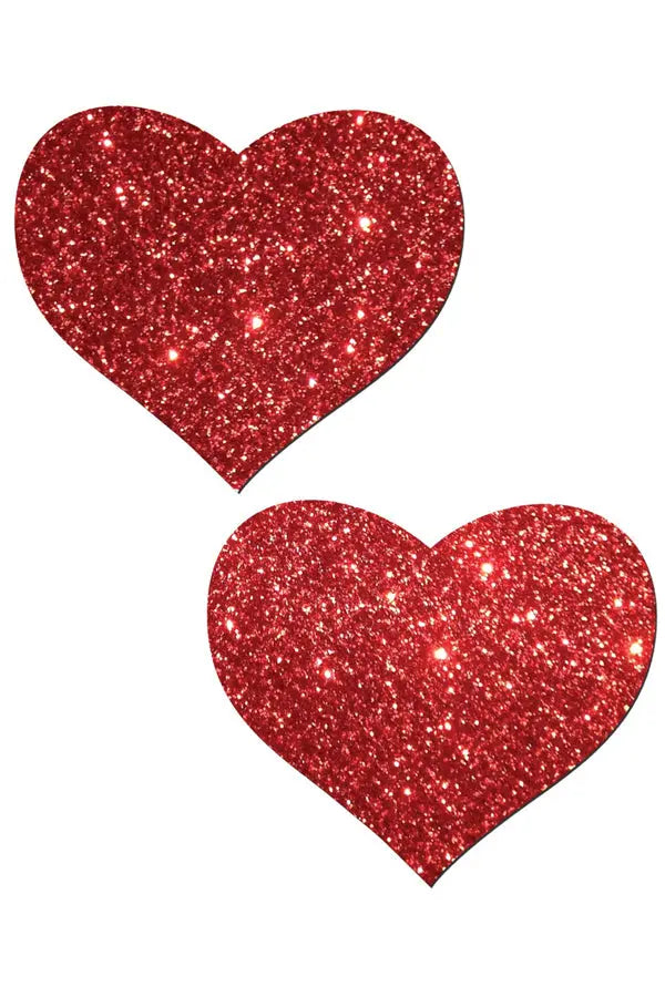 Red Glitter Heart Nipple Pasties Eldorado