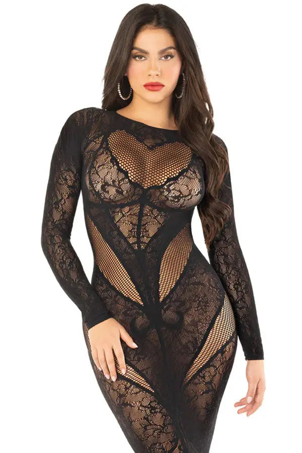 Black Sweet Seduction Body Con Dress Leg Avenue