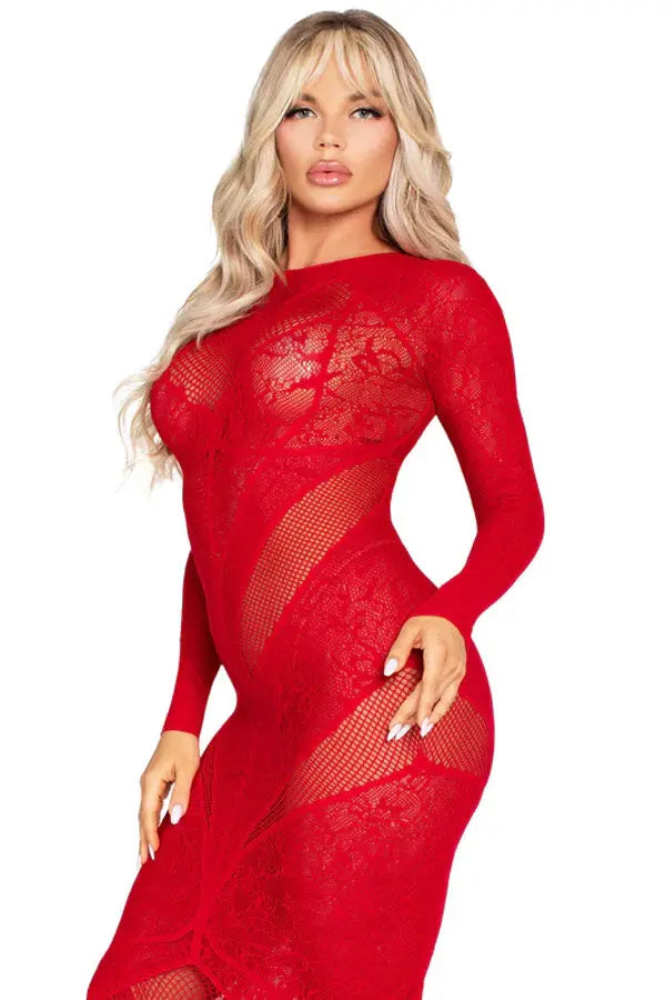 Red Sweet Seduction Body Con Dress Leg Avenue