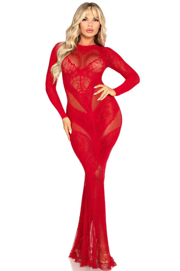 Red Sweet Seduction Body Con Dress Leg Avenue