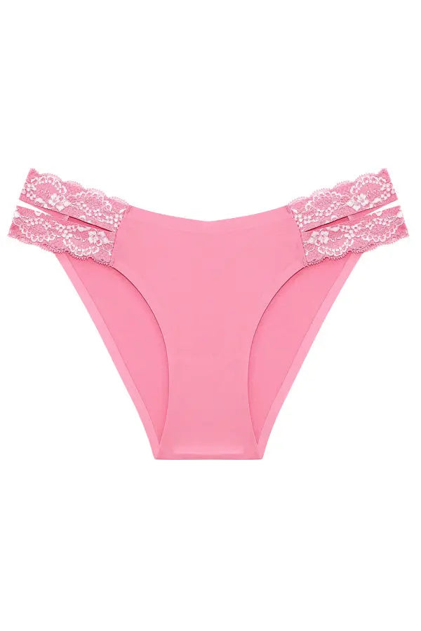 Pink Lace Strap Hipster Panty FineToo
