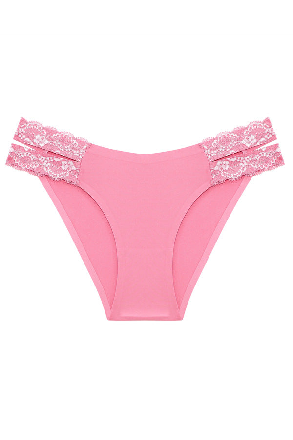 Pink Lace Strap Hipster Panty