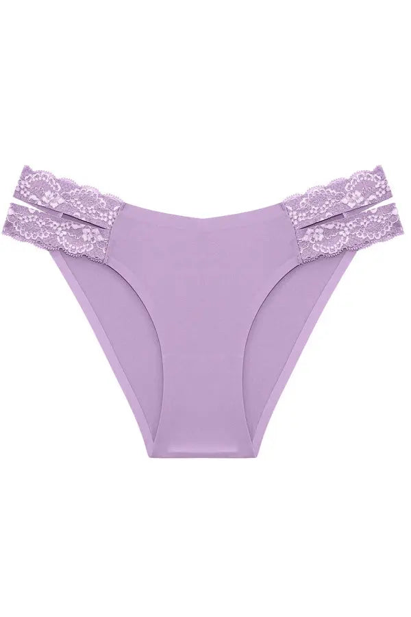 Purple Lace Strap Hipster Panty FineToo