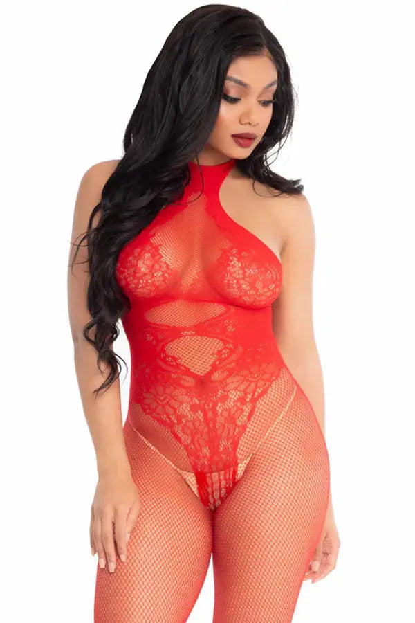 Red Over You Fishnet Bodystocking Leg Avenue