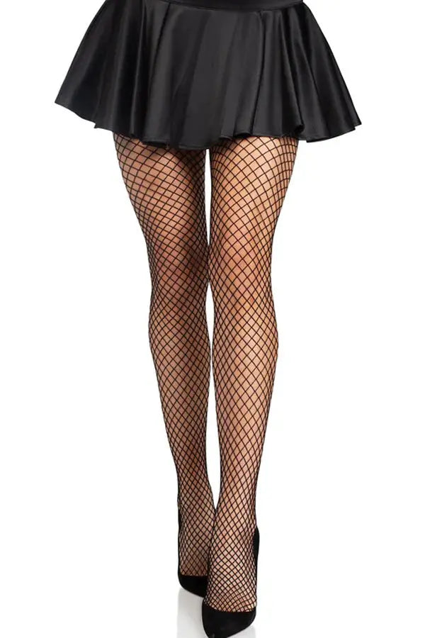 Black Gaia Spandex Net Industrial Tights Leg Avenue