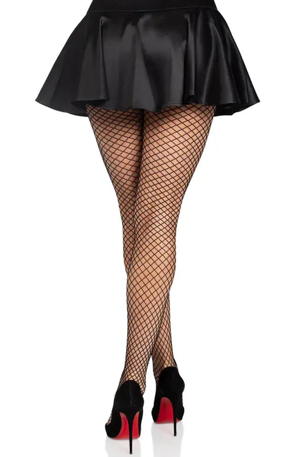 Black Gaia Spandex Net Industrial Tights Leg Avenue