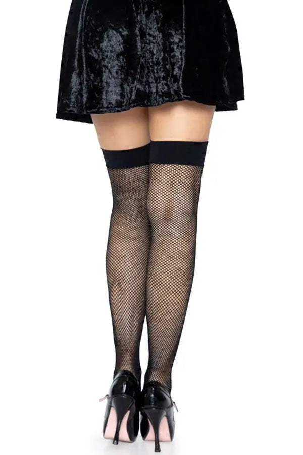 Black Joy Fishnet Thigh High Stockings Leg Avenue