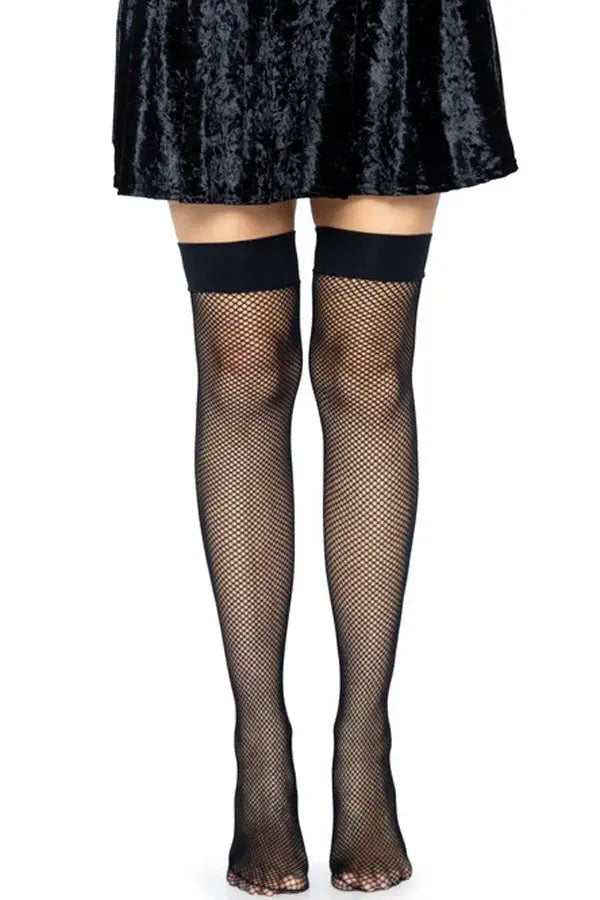 Black Joy Fishnet Thigh High Stockings Leg Avenue
