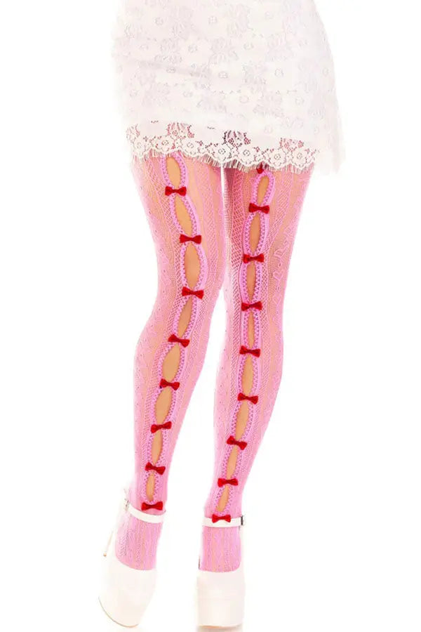 Pink Sweetheart Striped Tights Leg Avenue