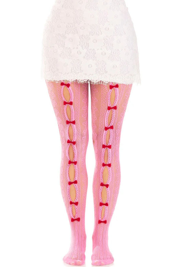 Pink Sweetheart Striped Tights