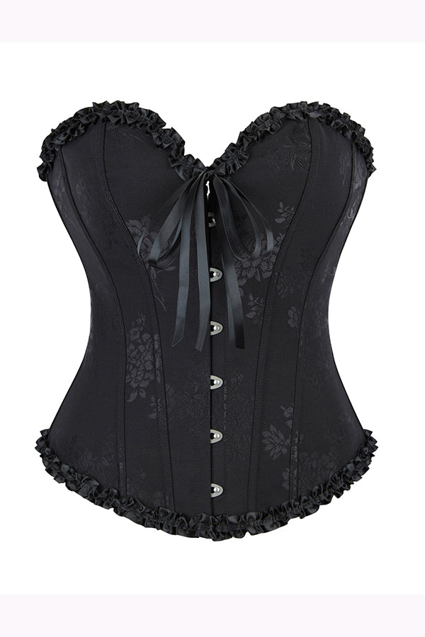 Black Classic Glam Lace-Up Corset