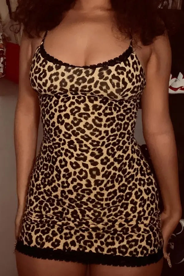 Leopard Mini Dress Lingerie Diva