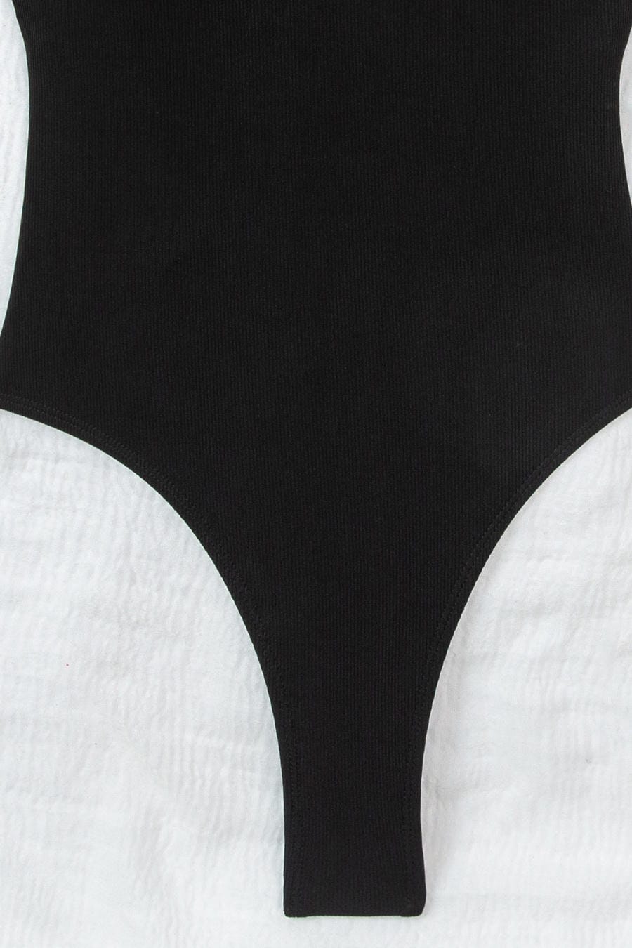 Black Crisscross Strappy One Piece Swimsuit
