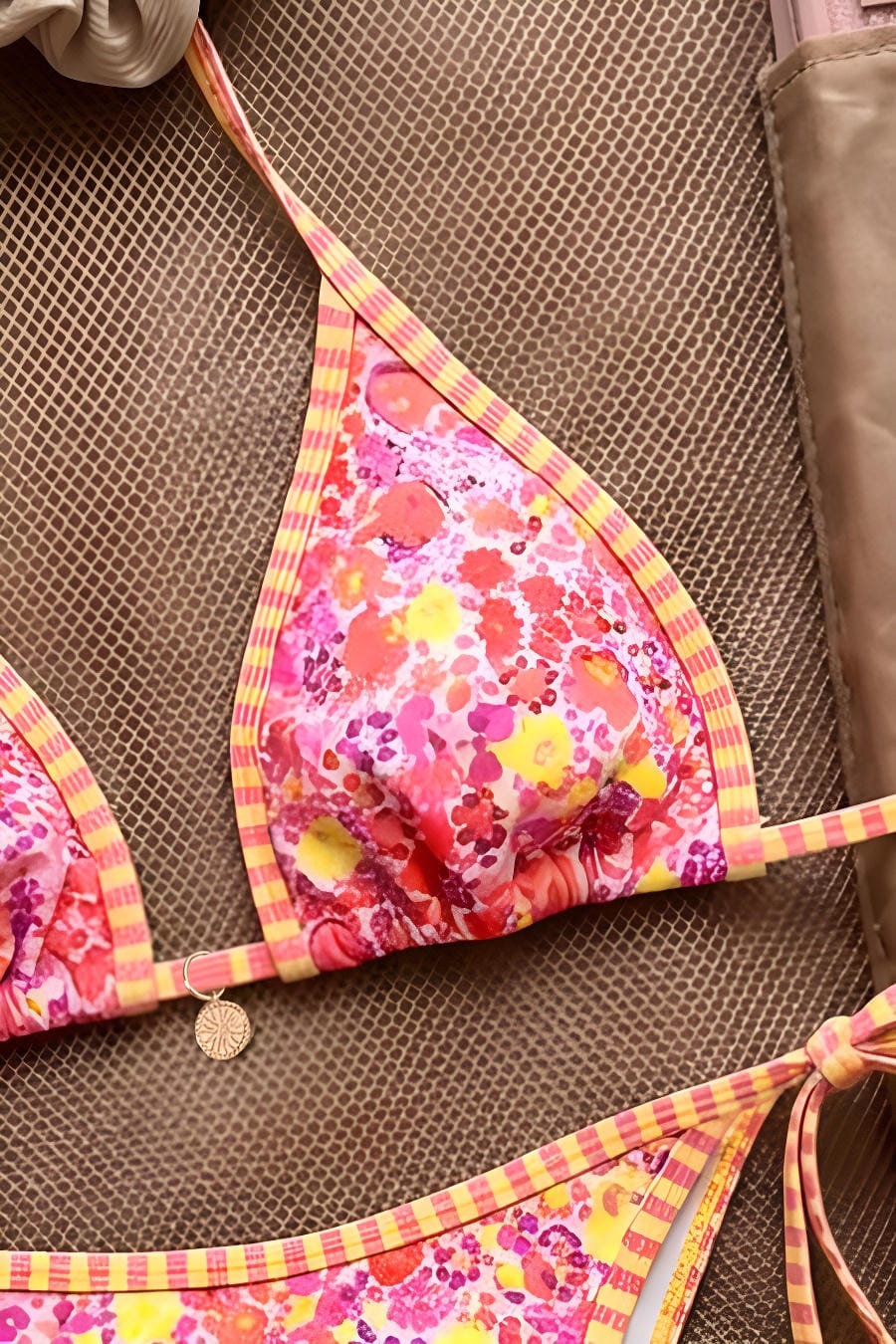 Floral Print Triangle Bikini Set