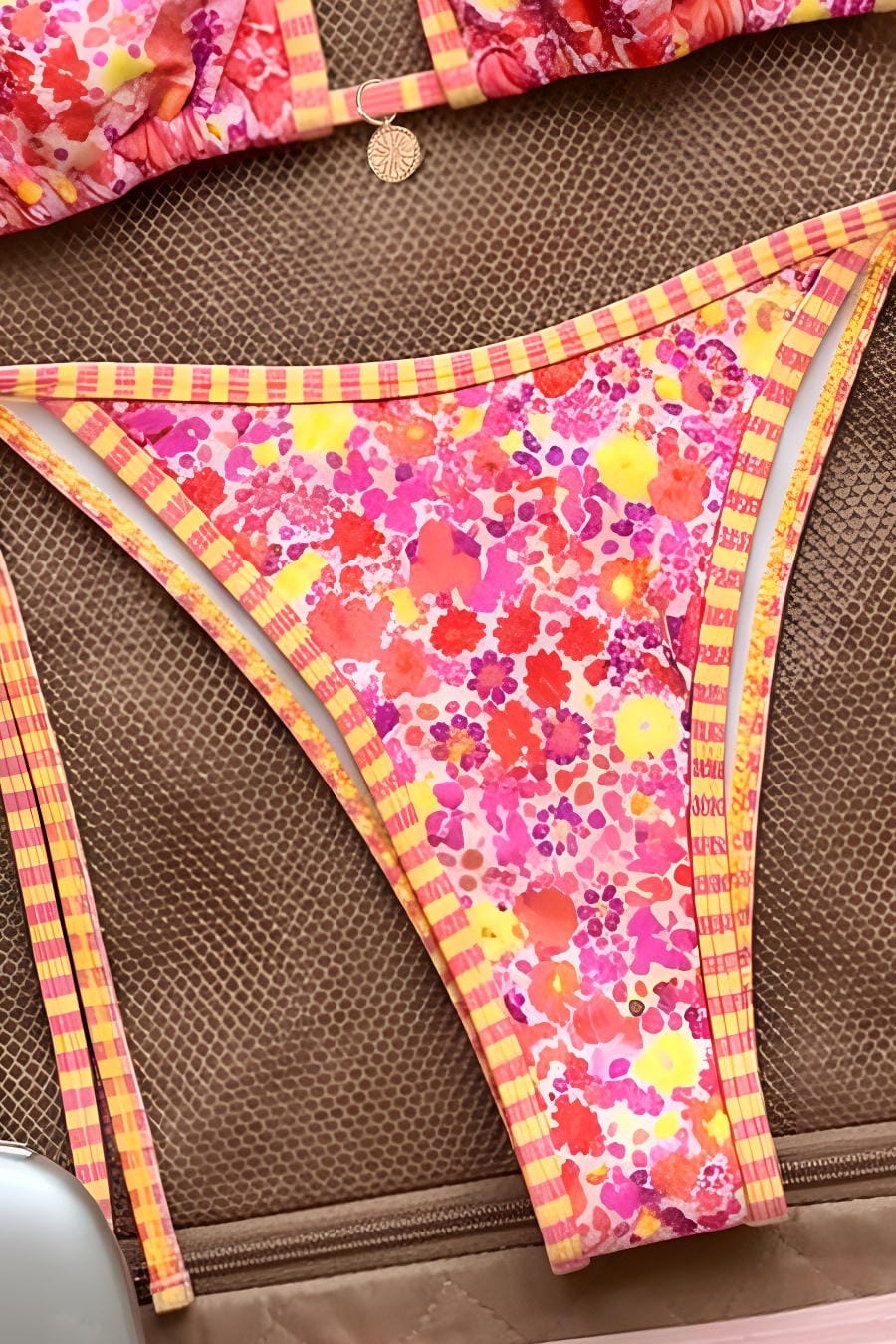 Floral Print Triangle Bikini Set