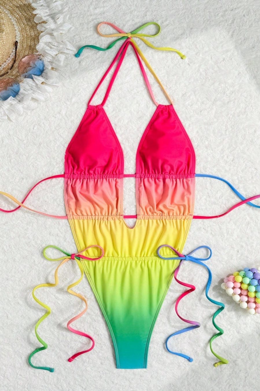 Rainbow Gradient One Piece Swimsuit