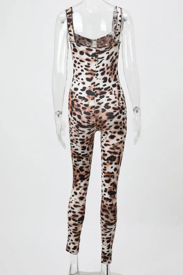 Night on the Prowl Leopard Jumpsuit Lingerie Diva