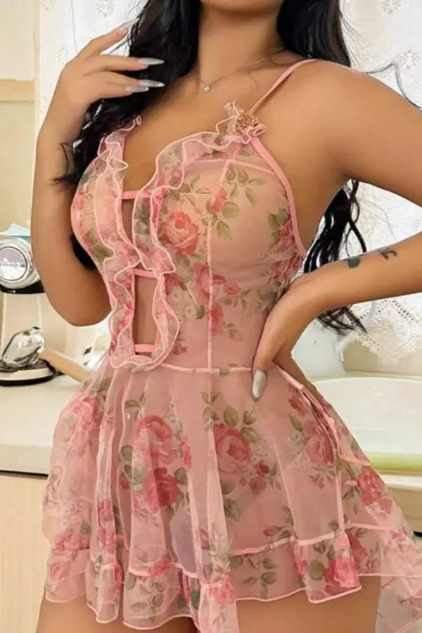 Blushing Petals Babydoll Lingerie Diva