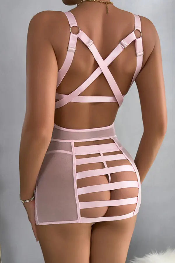 Pink Bondage Chemise Lingerie Diva