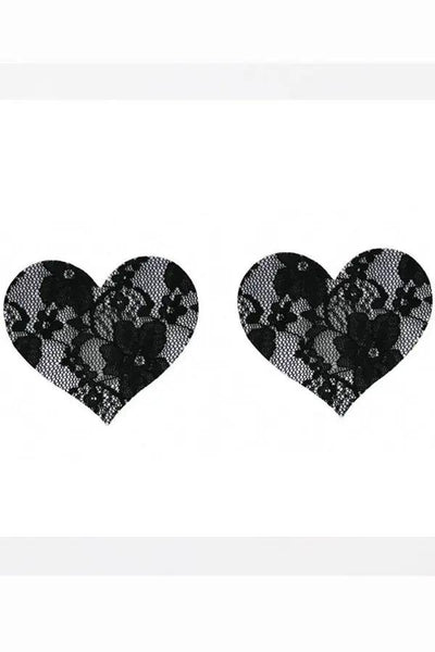 Black Lace Heart Nipple Pasties Lingerie Diva