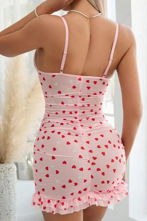 Flirty Heart Mesh Mini Dress Lingerie Diva