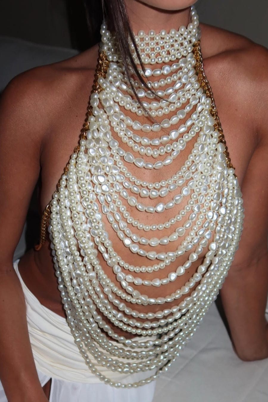 Multi-Strand Pearl Body Chain